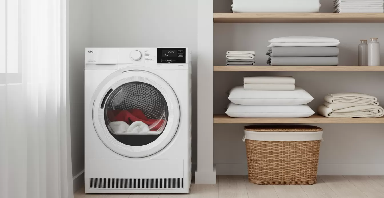 Alt +Secadora de bomba de calor en lavadero cuidado de prendas y bajo consumo.png